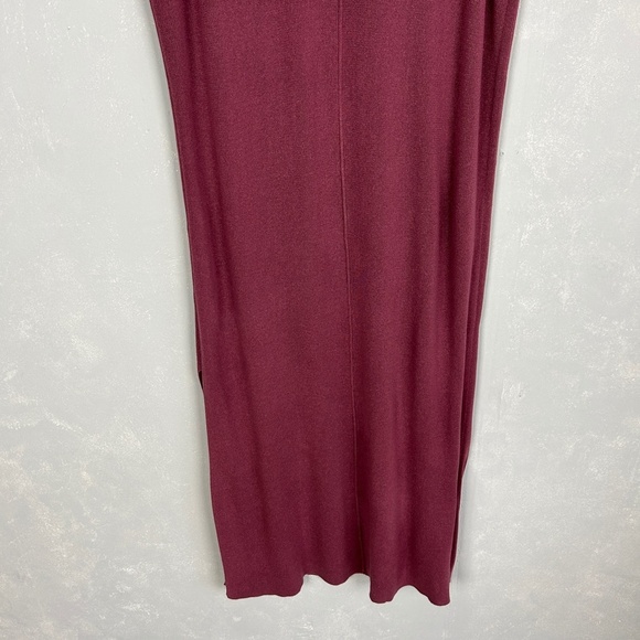 Free People beach size L sleeveless ribbed maxi dress pink side slit crewneck - Picture 8 of 10